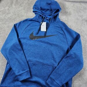 Nike Therma Fit Hooded Sweatshirt Mens size XL Blue Training Hoodie NWTs